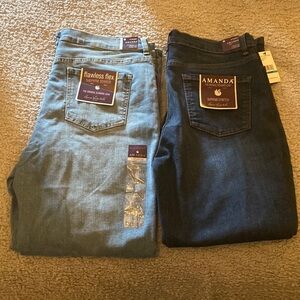 2 Pair 16 Short Gloria Vanderbilt Jeans